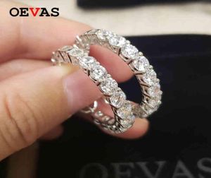 Oevas Sparkling skapade Moissanite -hoopörhängen för kvinnors toppkvalitet 100 925 Sterling Silver High Carbon Diamond Fine Jewelry1828877945