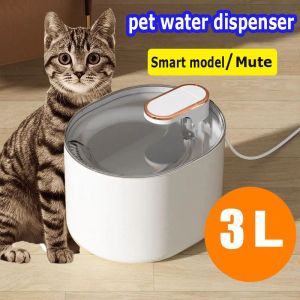 Lieferungen 3L Haustier Automatischer Wasserbrunnen mit LED Light Ultra stille Haustier Trinkwasserbrunnen USB -Katzen Elektrische stumme Stierwasserfütterung