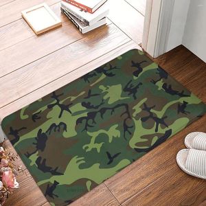 Camuflagem de tapete não deslizamento de tapete de carpetes - Camuflagem de tapete não deslizamento - Mat de quarto preto marrom marrom de boas -vindas tapete de decoração de chão