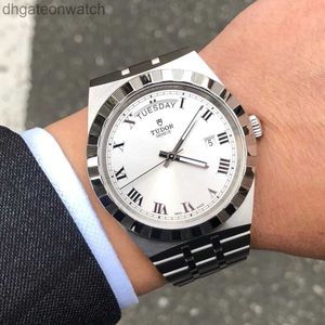 Высококачественные часы Tudery Designer для женщин Royal Series 41 мм мужские мужские механические часы с белыми тарелками с оригинальным логотипом