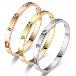Designer Versatile Carter Fashion Couples Ten Diamond Titanium Steel Bracelet Trendy Full Sky Star Nail Jewelry Stainless 4I07
