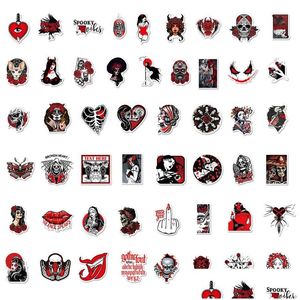 Adesivos de carro 50pcs punk horror gótico iti para laptop de diy skateboard decalques de motocicletas gota entrega de mobiles motocicleos exteriores acce dh5ze