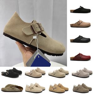 2024 Birkinstock Slaytlar Erkekler İçin Sandalet Sandalları Ünlü Tasarımcı Kadın Kaydırıcıları Siyah Gri Kahverengi Takunmalar Süet Yılan Deri Slipper Toka Kayışı Slayt Flip Flip Flips Ayakkabı