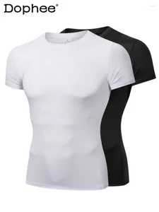 Men's T Shirts Sports Short-Sleeve Tights T-shirt Running Basketball Base Clothes Top Quick-Drying Breathable High Elastic