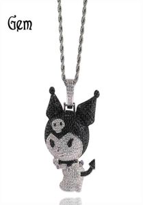 Gu Meng039s new zircon little devil Kuromi kulomi cartoon Pendant Necklace personalized versatile dign Necklace11942519622081