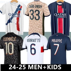 24 25 Maillot Mbappe Futbol Formaları Çocuk Kiti 23/24 Oyuncu Versiyon Eğitimi Öncesi Maç 2023 2024 Maglia Paris Evden Futbol Gömlek Hakimi Fabian Vitinha O Dembele