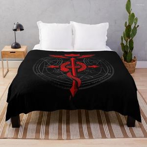 Cobertores Fullmetal Alquimista Flamel Tampa Captina Capas de Cama Planejada de pelúcia macia flanela