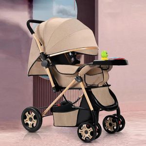 Stroller Parts 0-3 Year Old Baby 4 Wheels Bidirectional High Landscape Able To Sit Lie Down Foldable Lightweight Carbon Steel Oxford