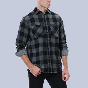 Camisas casuais masculinas designer pólo tamis camisetas masculinas camisa xadrez masculina camisa de flanela escovada camisa casual masculino de tamanho grande