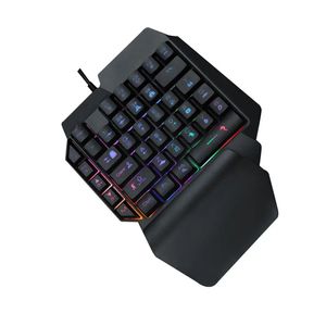 39 Key Mechanical Keyboard Gaming RGB USB Wired Mouse Gamer Keypad Backlight Game Controller For Tablet PC Laptop 240418