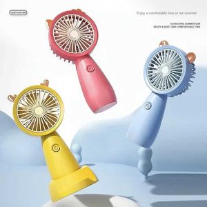 Other Appliances New handheld portable fan USB charging cartoon dormitory mini desktop phone holder small fan J240423