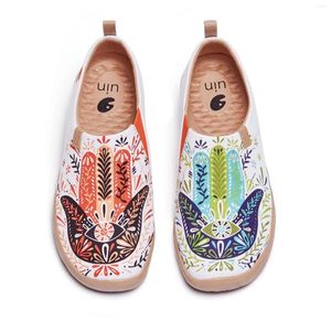 Casual Shoes UIN Womens Slip On Lightweight Sneakers Walking Flats Comfort Flower Art Painted Travel Loafers