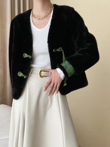 Frauenjacken weiß großer Größe LOSS FIT Kautfell Casual Jacke V-Ausschnitt Langarm Frauen Mantel Mode Tide Herbst Winter O734