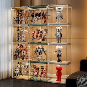 Bins Acryl Blind Box Showcase Action -Figuren Anzeige Hülle Modell Sammlerstaubdichte Artcrafts Box Neue Spielzeugpuppenlagerorganisator