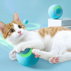 Toys Smart Cat Toys Ball Auto Rolling Ball Interactive для Kitty Training поставляет USB -перезаряжаемые самооткрытые домашние животные игрушки