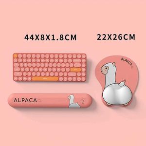 Mouse Pads Wrist Rests Alpaca Ergonomic Mouse Pad With Wrist Support Cute Mouse Pads Non-Slip Rubber Base For Home Office Working Studying Pc Game Y240423