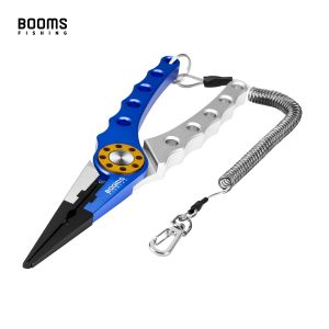 Accessoires Booms Fischerei X01 Aluminiumlegierung Fischereizange mit Spulenlanyard und Scheide Nylonlinienschneider Crimper Hook Entfernerwerkzeuge