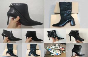 Kadınlar Lüks Tasarımcıları Ayakkabı Botları Kaynak SO Kate ganimet İnce Topuklu Tıknaz Ayak Tepeler Kadife Deri Siyah Bule Kahverengi Kış FA7382870
