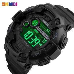 Zegarki Skmei 1243 Sport Electronic Watch Men 5Bar Waterproof PU Pasp Wyświetlacz LED Watches Digital Męski zegar na rękę RELOJ HOMBRE