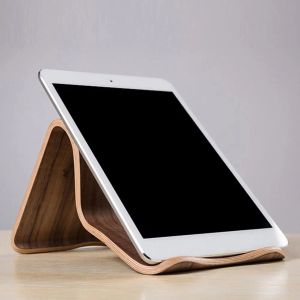 Fica mais novo Samdi Lazy Solder Wooden Walnut Birch Birch Tablet universal PC Phone Stand Suporte para iPad Samsung Xiaomi Tab