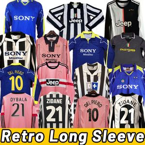 Maglie da calcio retrò a maniche lunghe della Juventus Del Piero Conte Pirlo Buffon Inzagh Zidane Ancient Maillot Davids Boksic Shirt Pogba 15 16 95 96 97 98 99 00 2015 2016 1996 1996