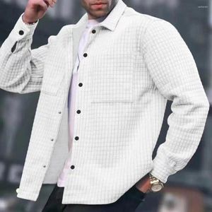 Men's Jackets Men Single-breasted Coat Spring Cardigan With Turn-down Collar Patch Pockets Soft Breathable Stylish For A