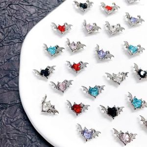 Nail Art Decorations Diy Supplies 10pcs Dark Style Bat Love Wings Charms Luxury Alloy Jewelry For Manicure Accessories