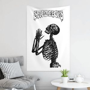 Suiride Hip Hop Boys Cover Cover Tapestry Kneeling Skull Wall Decoration