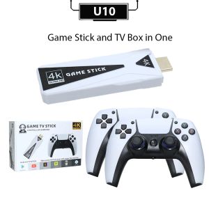 Консоли Tolex U10 4K Game Stick Retro Video Game Console Android 7.1 TV Box 2.4g Беспроводной контроллер HD выход PSP PS1 Gaming Kids Kids