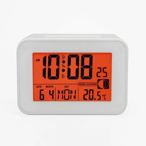 Controle Jimei H174CDCFLIGHT Radio controlado Digital Alarm LED Backlight Backlight Snooze calendários MUTE Desktop Electronic Smart Table Clock