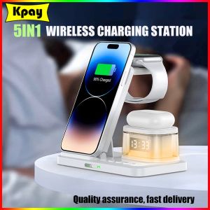 Chargers MacSafe 4 i 1 Fast Charging Dock Station för iPhone 15 14 13 12 Samsung Apple Watch AirPods Pro IWatch Wireless Charger Stand Stand Stand