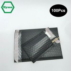 Сумки Hysen 100pcs Оптовые черные самостоятельные пузырьковые почтовые машины для косметических пузырь