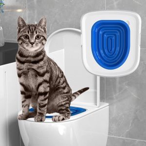 Lådor Universal Training Seat Litter Tray Pet Cat återanvändbar med klipptoaletttränareplast