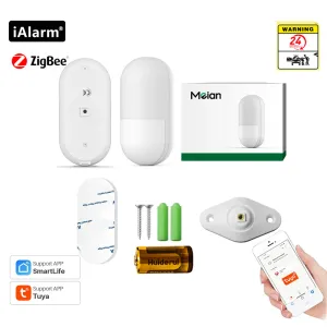 Kontroll Meian ialarm Tuya Zigbee Human Pir Motion Sensor Detector Smart Home Alarm Security Smart Life Arbetar med Zigbee Gateway
