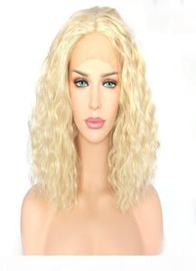 150 Densitet Ash Blonde Human Hair Wigs Kinky Curly Full Spets Human Hair Wig Virgin European Spets Front Wig For Women Color 6134189734