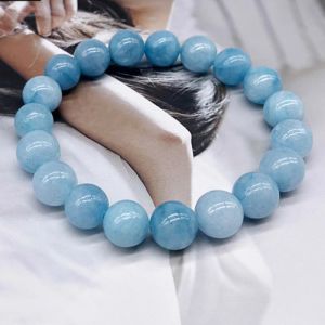 Strands REGELIN 4/6/8/10/12mm Natural Stone Angelite Round Loose Beads Bracelets jewelry for women Gift Men Bracelet Drop Shipping