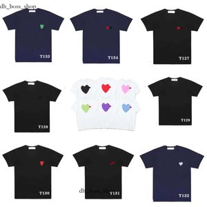 Play Designer Men's T Shirts Fashion Women's CDG Short Sleeve Heart Badge Top Clothes 240