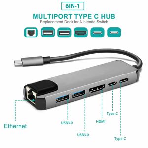 Hubs USB Hub C Hub para Multi USB 3.0 Adaptador HDMicompatible para Book Pro Acessórios USBC Tipo C 3.1 Splitter 3 Porta USB C Hub
