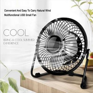 Andra apparater Mini USB Fan Portable Fan Metal Cooler Cooling 4-Blade Desktop Silent Fan General Motors Laptop Desktop Fan J240423