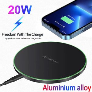 Chargers 20W Wireless Charger Pad para iPhone 14 13 12 11 Pro Max X Samsung S22 S21 Xiaomi Indução Tipo C Estação de carregamento sem fio rápida