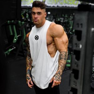 MuscleGuys Mens Gym Clothing Workout Tank Tops Fitness Bodybuilding Low Cut Armholes Vest Muscle Singlets Activewear Tanktop 240412