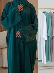 Etniska kläder Ramadan Satin Kimono Abaya Dubai Turkiet Muslim Islam Saudi Arabia Kebaya Robe African Dresses Abayas for Women Caftan