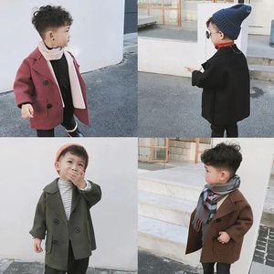 Jacken Baby Jungen Frühling Herbst Wollanzug Mantel Kinder Freizeitwindbrecher Überladung Little Kids 40% Wollgraben Oberbekleidung X499