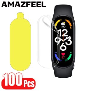 Accessoires 100pcs Mi Band 7 8 Film Screen Protector für Xiaomi Mi Band 7 Schutzfilme Hydrogel Cover Miband 7 6 Smart Band Accessoires