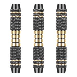 DARTS 3PCS 16グラム銅ダーツバレル交換シャフトは柔らかいチップダーツとスチールチップダーツのためのグリップブラックプレイアクセサリー