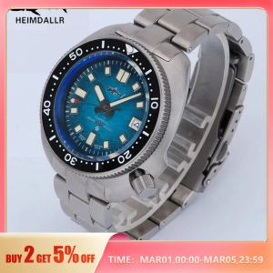 Смотрит Heimdallr Turtle Diver Watch Mens Titanium Case Case Sapphire 200 метров водонепроницаемых Японии NH35 Автоматические механические наручные часы.