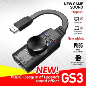 Karty GS3 7.1 Karta dźwiękowa Karta dźwiękowa Adapter Zewnętrzny USB Audio słuchawkowy zestaw słuchawkowy Audio Gniazdo kablowe objętość przełącznika adaptera na PC