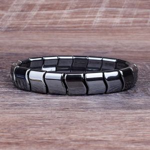 Bangle Classical Wave Hematite Energy Bracelets Men Nature High Polish Hematite Magnetic Bracelets for Women New Fashion Energy Jewelry