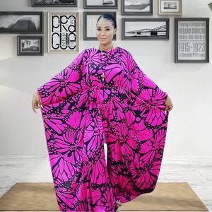 Ethnic Clothing Muslim Sets Printing Half Sleeve Rompers Abaya Dubai Dress Lady Party European Clothes American Loose Robe