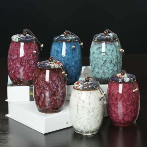 Urns keramisk husdjur kremation urn begravning souvenir husdjur hund katt kremering urn fågelmus aska husdjur kista urn husdjur minne 6 * 13,3 cm/300 ml